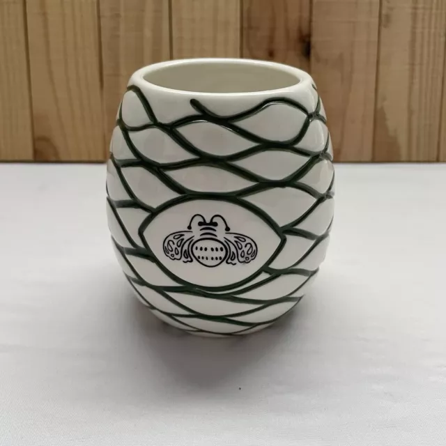 Patron Tequila Agave Bee Mug Green White Ceramic Collectible Cup