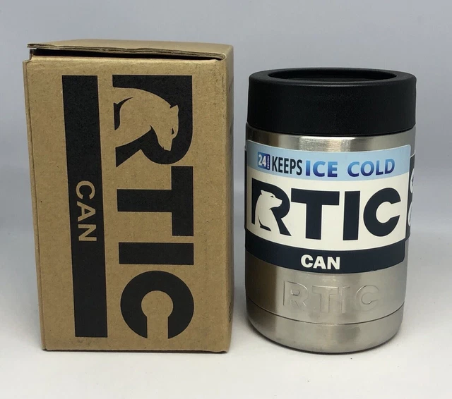 New RTIC Can Cooler 12oz Koozie Vacuum Insulated - Stainless Steel