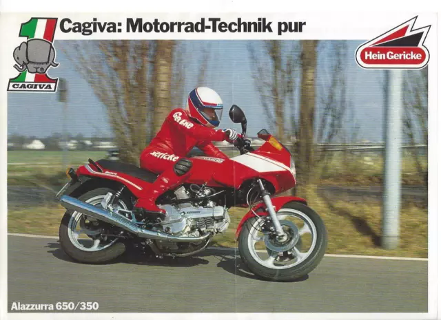 Cagiva Ducati Alazzurra 650 / 350 Originalprospekt brochure um ca. 1985