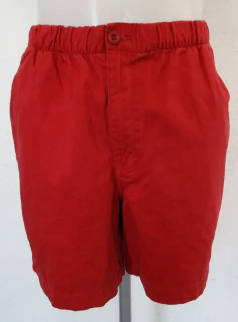Pantaloncini IZOD, tela di cotone, rosso, medio, vita 34"" - 36"", lunghezza 17,5
