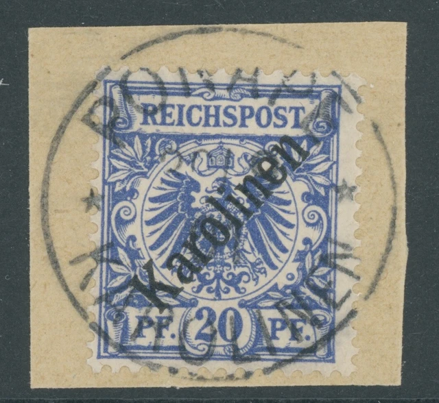 Karolinen Mi. Nr. 4 I zentrisch gestempelt auf LUXUS Briefstück