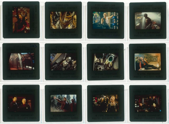 Lot 12 ektas slides originals Star Trek: First Contact Patrick Stewart