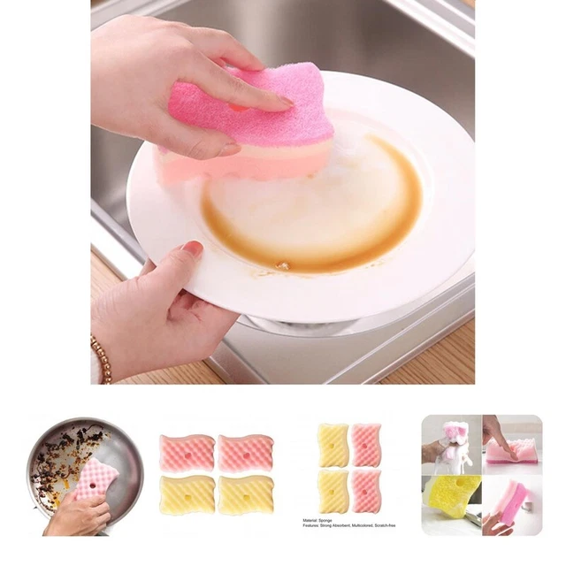 4Pcs/Set Scrubbing  Sturdy Multi-functional Dishwasher Safe Cleaning