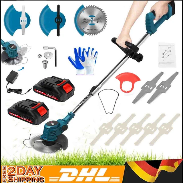 Jwdj K80 Akku-Rasentrimmer 21V - Kabelloser Trimmer Mit 2 Akkus Und Zubehör