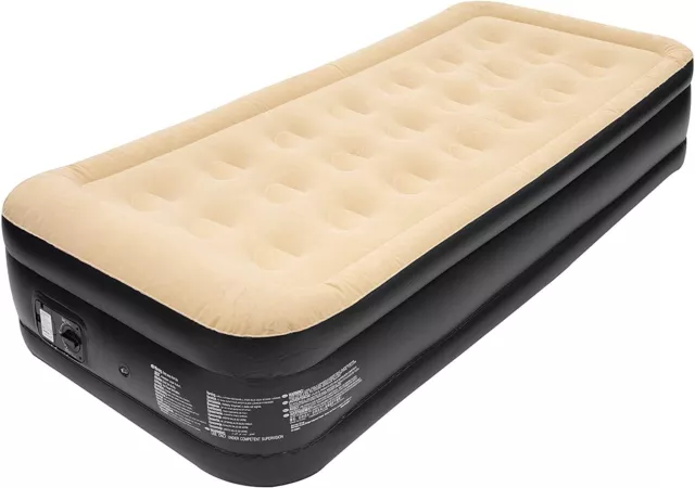 Inflatable High Raised Twin Size Air Bed Mattress Airbed, Builtin Electric Pump