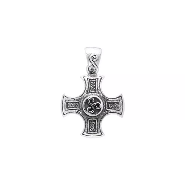 Celtic Cross Harmony Triskele .925 Sterling Silver Pendant Peter Stone Jewelry