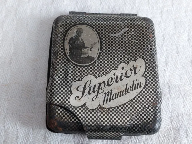 Antike Zigaretten- Blechdose "Superior Mandolin " um 1920 schönes Belegstück