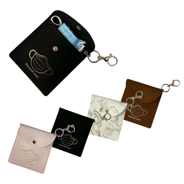 Leather Pollution-Free Clip Mask Storage Bag Portable Pocket Face Masks Holder