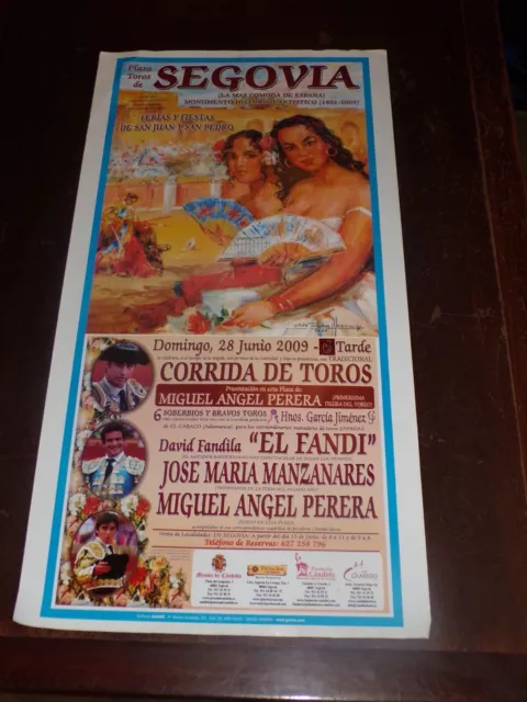 Affiche " Plaza de toros de Segovia 2009 - corrida de toros " 89 x 46 cm