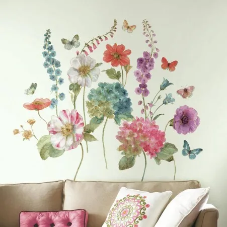 Lisa Audit Garden Flowers Peel & Stick Giant Wall Decals
