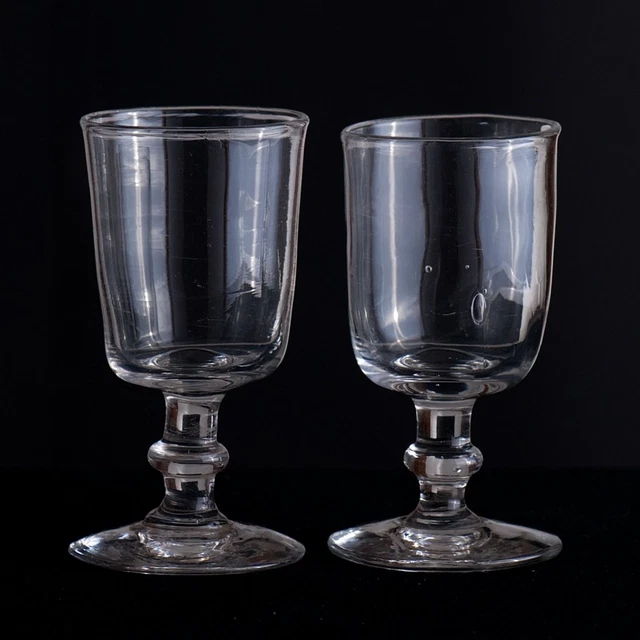 COUPE CHAMPAGNE CISELÉ à pied torsadé ancien cristal verre épais soufflé 19 ème EUR 25,00