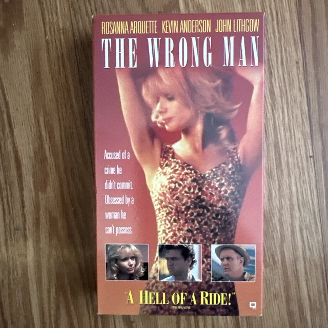 THE WRONG MAN VHS 1994 Rosanna Arquette Kevin Anderson Rare