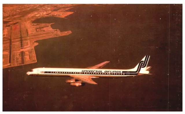 Universal Airlines Mcdonnell Douglas Dc-8-61Cf.vtg Aircraft Postcard*C3