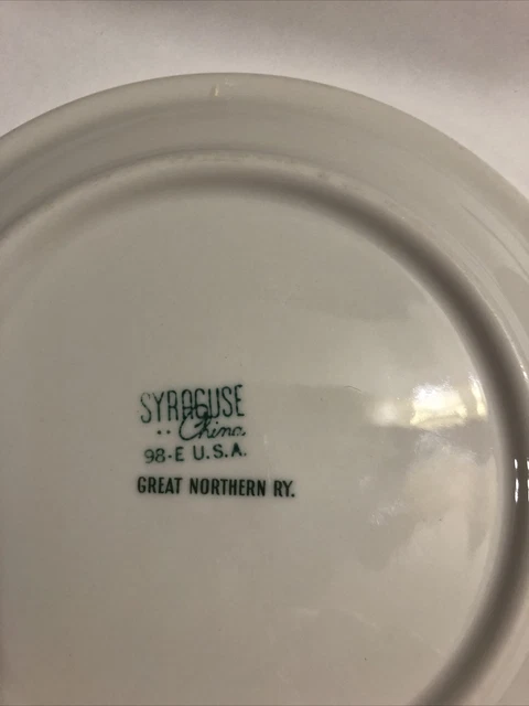 SYRACUSE Great Northern Railroad Mountains & Flowers Pattern Round Plate 5