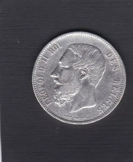 Belle  Pièce :  Ecu De 5 Francs  De 1869 En  Argent, Leopold Ii Roi Des Belges.