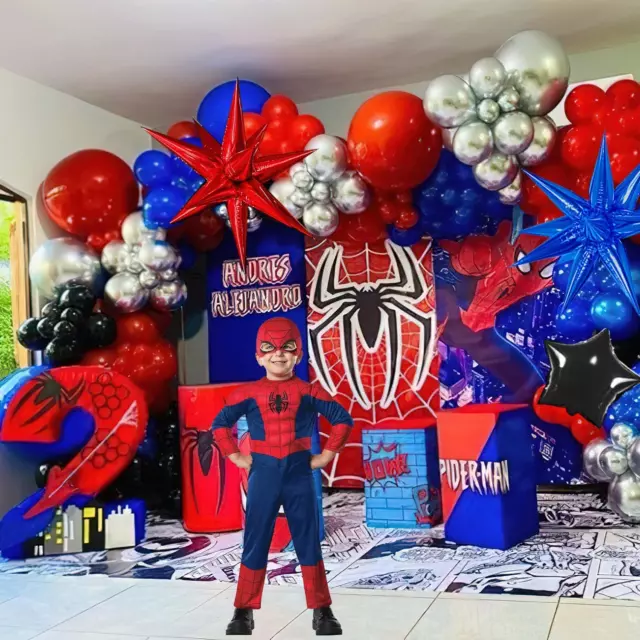 136 Pcs Marvel Spider-Man Theme Birthday Party Superhero Decorations Balloons