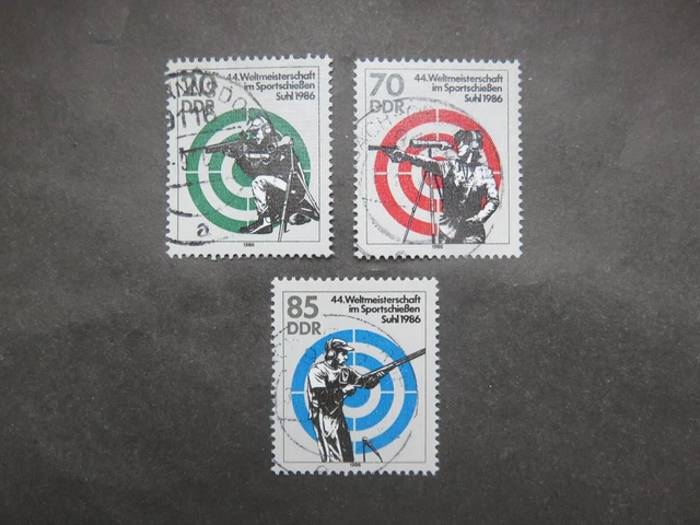 1986 DDR Mi-Nr. DD 3045 - 3047 WM im Sportschiessen Suhl kpl. gestempelt