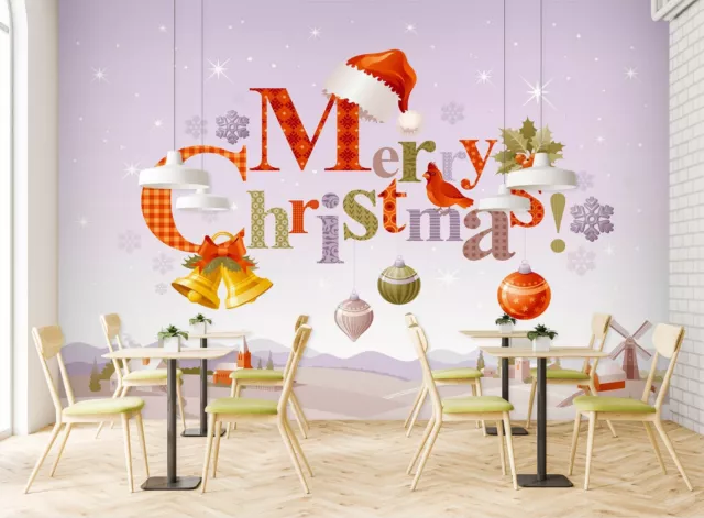 3D Bell A310 Christmas Xmas Wallpaper Wall Murals Removable Self-adhesive Amy