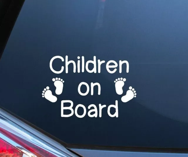 Children on Board Car Window Glass Sticker Vinyl Decal Child Van Sign Baby Feet