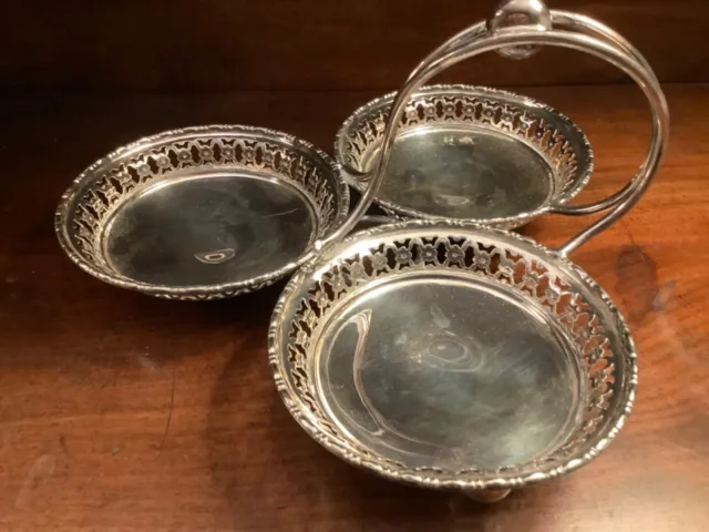 Antique William Hutton & Sons 3 section Silver Plated Serving Dish