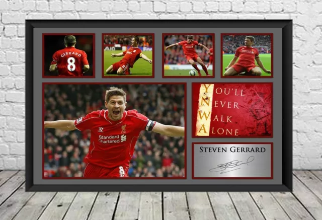 Steven Gerrard Liverpool FC Signed Photo Print Poster Football Memorabilia