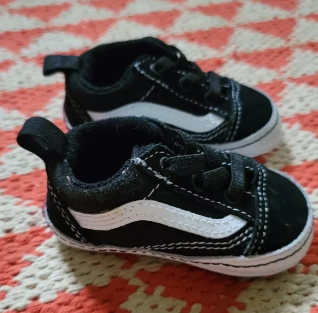 Infant Baby Black & White Vans Off The Wall Newborn US Size 3.0
