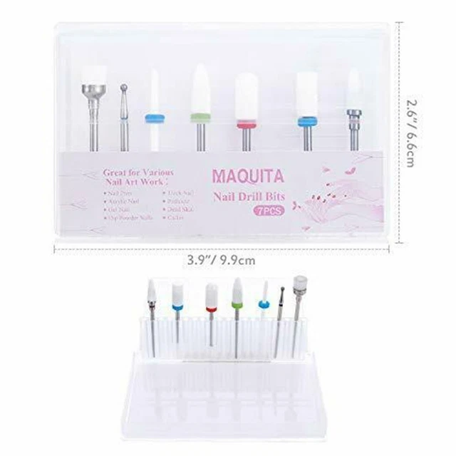 Juego de herramientas de cabezal de molienda de molino de uñas blanco 10*6,3*1,2 cm 7 piezas accesorios