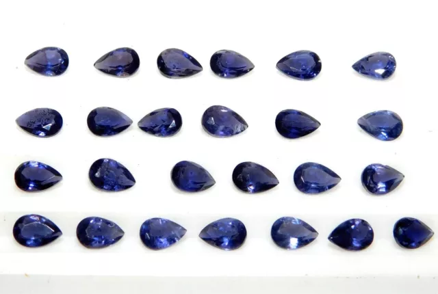 Naturel Iolite Poire Coupe Lot Libre Pierre Précieuse 5x7 MM pour Bijoux Making