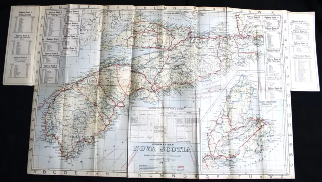 Province Of Nova Scotia Canada Official Government Highway Road Map 1938 Vintage 2