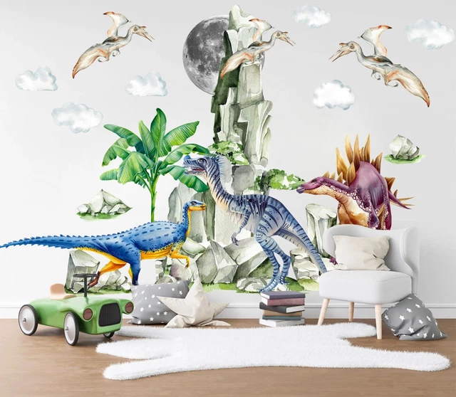 WATERCOLOR DINOSAURS PREHISTORY Jurassic Park Wall Decal Sticker Boy