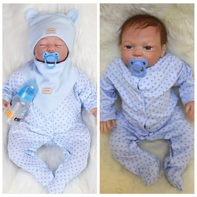 22" Real Life like Reborn Baby Dolls Vinyl Silicone Lifelike Newborn Boy Gift