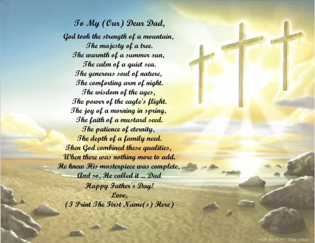 Father's Day Gift 4 Dad from your Son, Daughter, 2+Children Personalized Poem #2