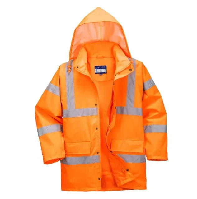 Portwest Hi-Vis Giacca Traspirante Impermeabile Leggero Antipioggia Traffico RT60