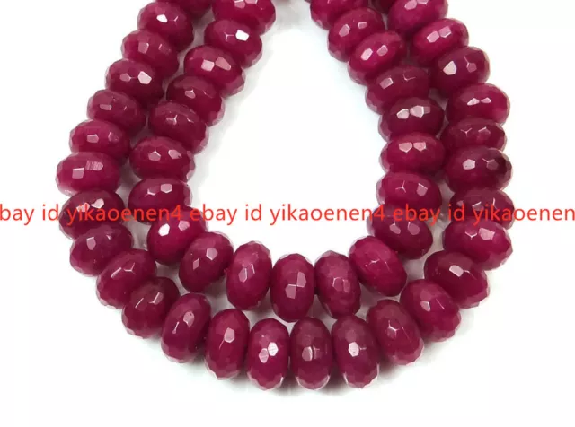 5X8mm Natural Faceted Genuine Red Ruby Abacus Gems Loose Beads 15in Strand AAA