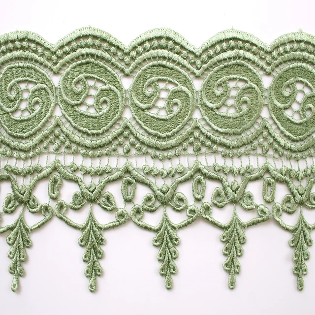 7.5" Wide 20 Colors Floral Venice Lace Trim Guipure Fringe Trimming By Yardage