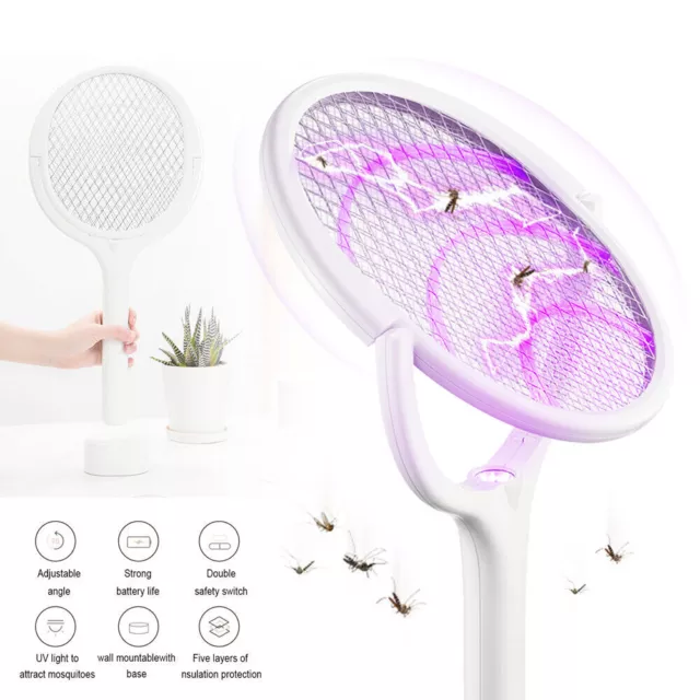 Electric Zapper Bug Fly Swatter Mosquito Insect Killer Wasp Trap Swat Racket Bat