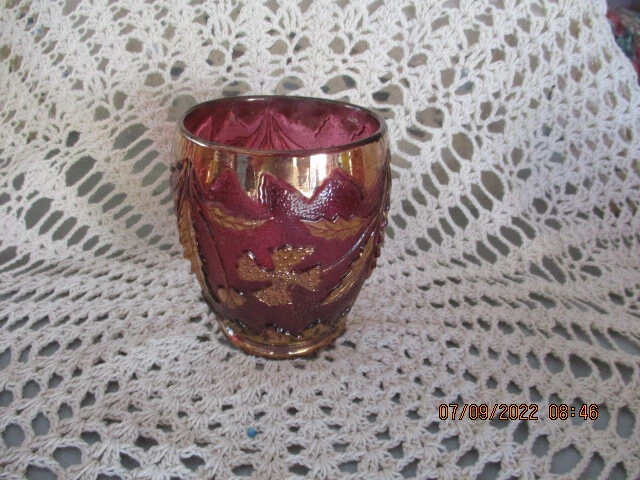 Antique EAPG U.S.Glass Co. CRANBERRY Spooner In The Delaware Pattern