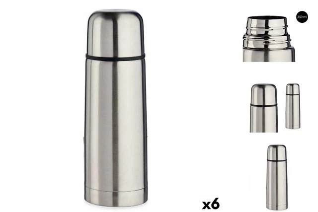 Bottiglia termica colori argento acciaio inox 350 ml 6 pezzi thermos
