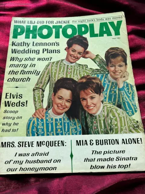 JULY 1967 PHOTOPLAY movie star magazine LENNON SISTERS Steve McQueen Sinatra Mia