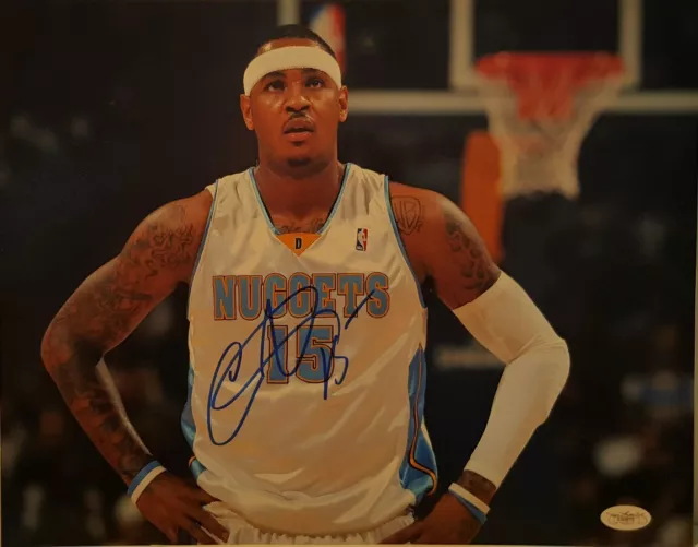 Carmelo Anthony signed Nuggets 11x14 photo - JSA COA