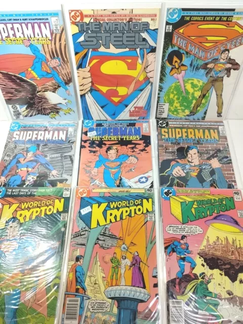 Superman comic lot Secret Years 1-4 World of Krypton 1-3 Man of Steel miniseries