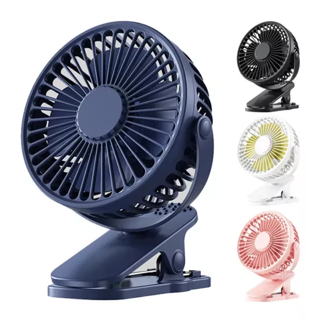 USB Rechargeable Mini Cooling Fan Clip On Desk Table Office Stroller Camping Gym