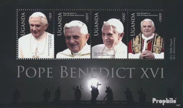 Uganda 2744-2747 Minifoglio (completa edizione) MNH 2011 Papa Benedetto XVI.