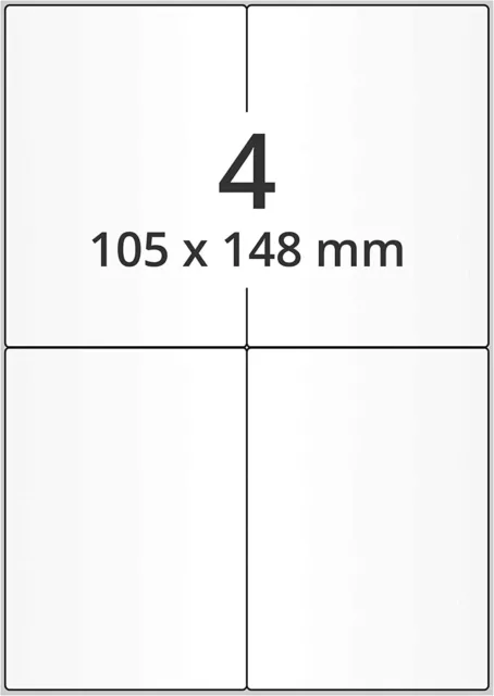 DIN A6 Versand-Etiketten auf DIN A4 Bogen 105x148 mm 100 St DHL Hermes UPS DPD