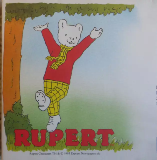 RUPERT & FRIENDS ~ FIRST DAY OF ISSUE 2nd FEBRUARY 1993 ~ PLUS INSERT ~SEE PHOTO 3