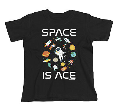 Kids ORGANIC T-Shirt SPACE IS ACE Rocket Astronaut Planet Astronomy Unisex Top