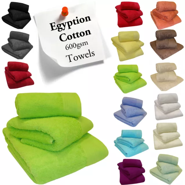 Égyptien Coton Peigné Serviettes Épais Super Doux Absorbant 600 Gsm