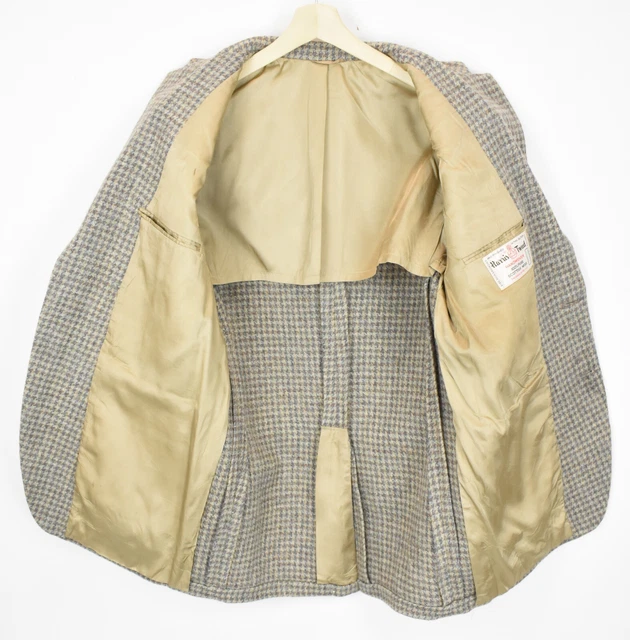 Harris Tweed Giacca Uomo ~ Medio Lana Mezza Foderato con Motivo 2 Bottoni 4