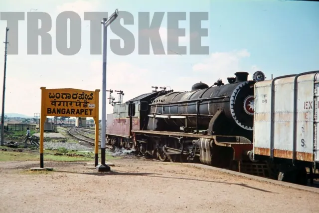 35mm Slide INDIA Indian Railways Steam Loco 22473 Bangarapet c1974 Original