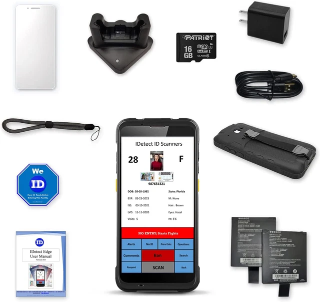 Idetect Quantum Edge Age Verification ID Scanner for Bars and Clubs - Passport,